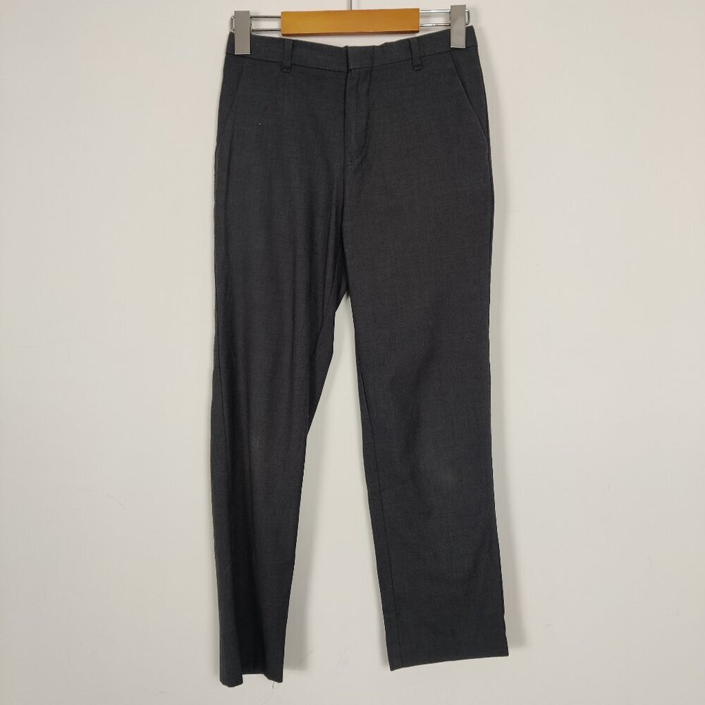 Calvin Klein Boys Formal Pants Size 10 Regular Fit Black Wool Rayon Simple Warm